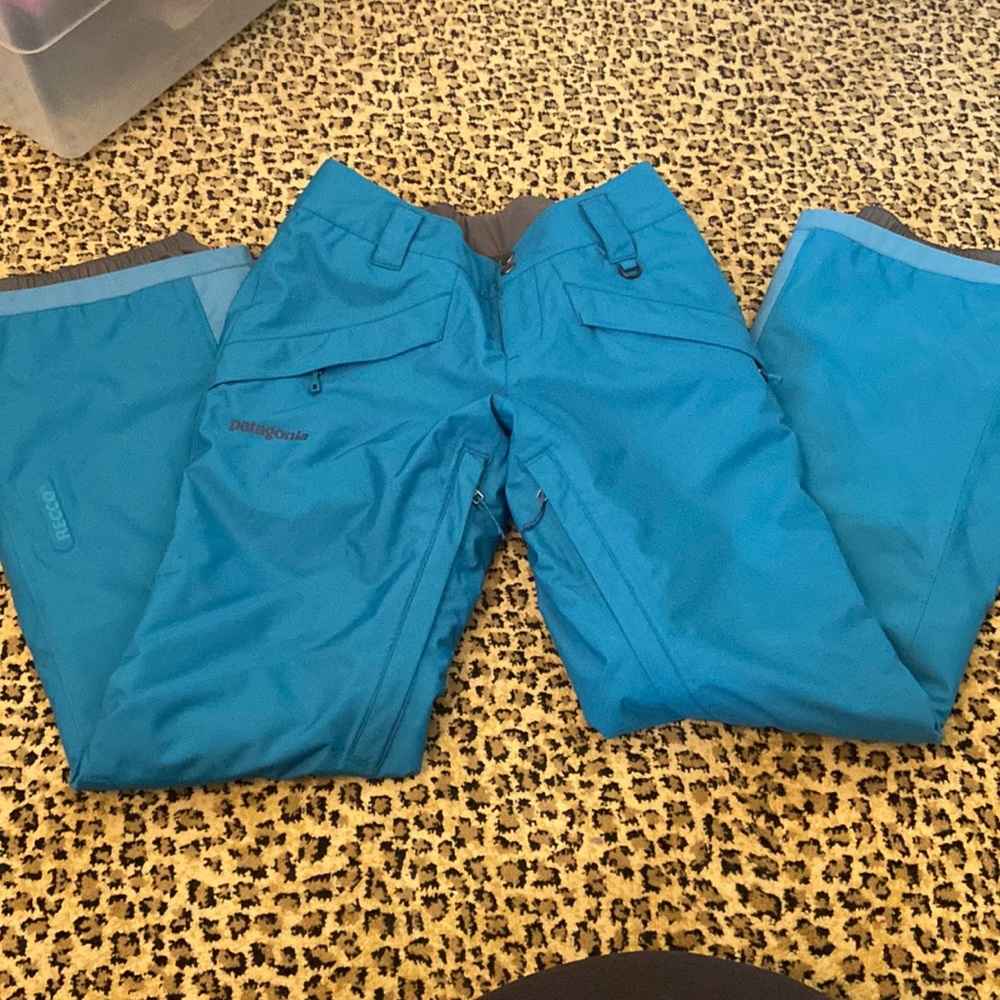 Patagonia Aqua Blue Womens XS ski Pants EUC